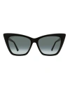 Jimmy Choo Cat Eye Lucine Sunglasses Woman Sunglasses Black Size 55 Acetate