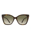 Jimmy Choo Cat Eye Rua /g Sunglasses Woman Sunglasses Brown Size 56 Acetate