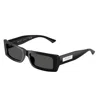 Jimmy Choo Lennon 54mm Polarized Rectangular Sunglasses In Black