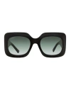 Jimmy Choo Rectangular Gaya Sunglasses Woman Sunglasses Black Size 54 Acetate