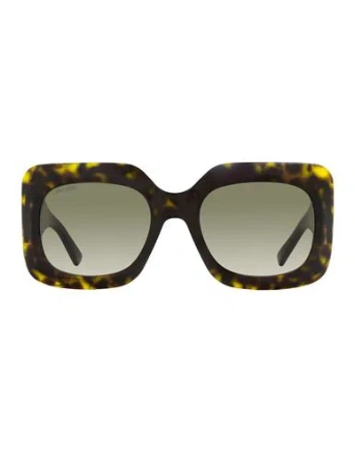Jimmy Choo Rectangular Gaya Sunglasses Woman Sunglasses Brown Size 54 Acetate