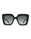 Jimmy Choo Square Auri /g Sunglasses Woman Sunglasses Black Size 53 Acetate