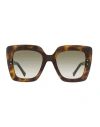 Jimmy Choo Women's Square Sunglasses Auri /g 086ha Havana 53mm In Brown