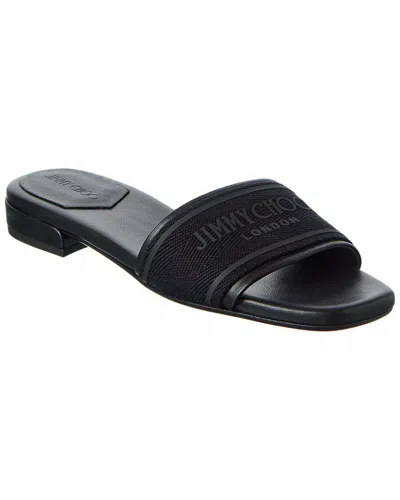 Jimmy Choo Joa Canvas & Leather Sandal In Black