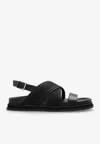 Jimmy Choo Joa Canvas And Leather Sandals In Black