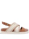 Jimmy Choo Joa Canvas Sandals Flat Sole In Brown