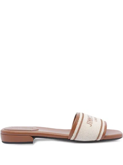 JIMMY CHOO JIMMY CHOO JOA FLAT CANVAS FLAT SANDALS