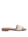 Jimmy Choo Joa Logo Canvas And Leather Sliders In Brown