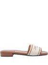 Jimmy Choo Joa Leather Flat Sandals With Round Toe