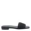 Jimmy Choo Round Toe Leather Sandals In Black
