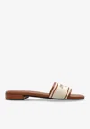 Jimmy Choo Joa Logo Canvas And Leather Sliders In White