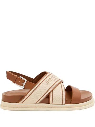 Jimmy Choo Joa Leather Sandals In Brown
