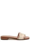 Jimmy Choo Joa Logo Canvas And Leather Sliders