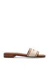 Jimmy Choo Joa Leather Flat Sandals With Round Toe In Animal Print