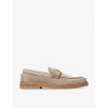 Jimmy Choo Womens Stone Josh Driver Reverse-suede Loafers In Stone