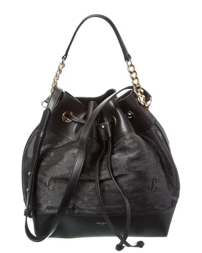 Jimmy Choo Juno Mesh & Leather Bucket Bag