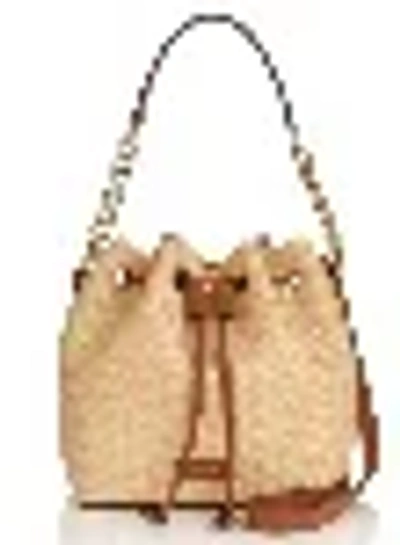 Jimmy Choo Juno/s Raffia Bucket Bag In Brown
