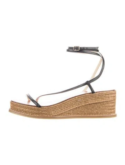 Pre-owned Jimmy Choo Jute Espadrilles In Black