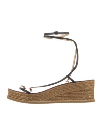 Pre-owned Jimmy Choo Jute Espadrilles In Black