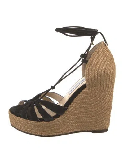 Pre-owned Jimmy Choo Jute Espadrilles In Neutral