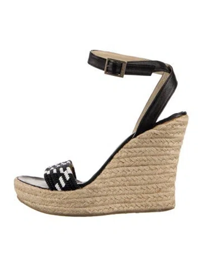 Pre-owned Jimmy Choo Jute Patterned Espadrilles In Multi