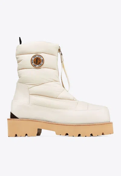 Jimmy Choo Kai Padded Snow Boots In White