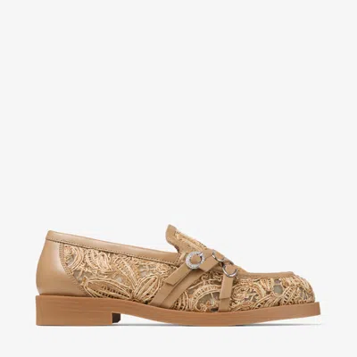 Jimmy Choo Kalia Loafer Natural Flower Woven Raffia And Calf Leather Loafers Natural/cappuccino 40