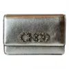 Jimmy Choo Kalina Crossbody Clutch Bag In Metallic Silver In Silver