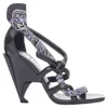 Jimmy Choo Kalypso Scarf Architectural Heel Sandals In Black