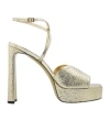 Jimmy Choo Karli 125 Buckled Platform Sandals In Gold
