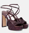Jimmy Choo Karli 125 Glitter Platform Sandals In Multi