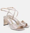 Jimmy Choo Karli 75 Glitter Sandals In Metallic