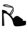 Jimmy Choo Karli 125 Velvet Platform Sandals In Black