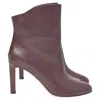 Jimmy Choo Karter 85 Ankle Heeled Boots In Burgundy Calfskin Leather In Red