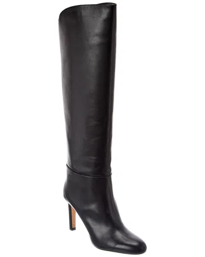 Jimmy Choo Karter 85 Leather Knee-high Boot In Black