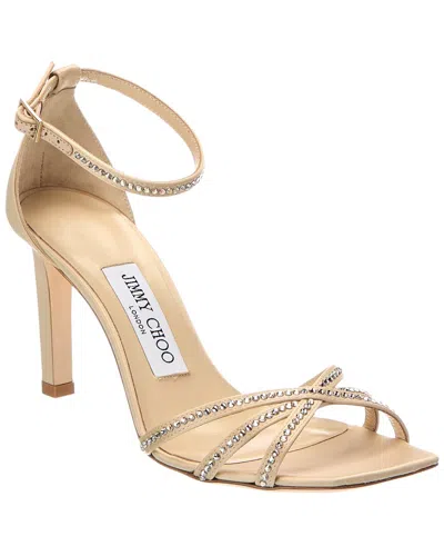 Jimmy Choo Kelsi 85 Satin Sandal In Neutral