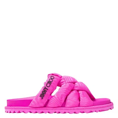 Jimmy Choo Kes Moire Fabric Flat Sandals In Pink