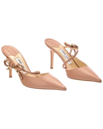 Pre-owned Jimmy Choo Kilia 85 Leather Mule (authentic Pre-loved) In Powder Pink