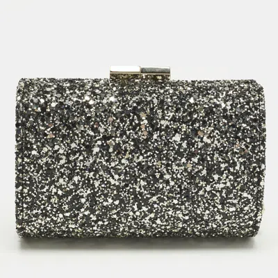 Pre-owned Jimmy Choo Kisslock Grey Glitter Clutch In Gray