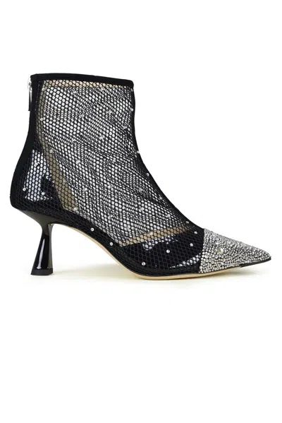 Jimmy Choo Crystal-embellished Mesh Boots In Black