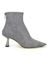 Jimmy Choo Kix Plaid Glitter Boots In Silver