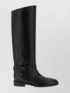 Jimmy Choo Knee-high Strap Detail Round Toe Boots In Black