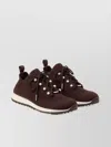 Jimmy Choo Knit Sneakers Pearl Embellishments In Brown