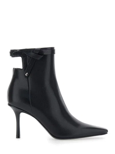 Jimmy Choo Knot-detail Leather Ankle Boot In Black