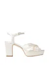 Jimmy Choo Knotted Heloise Platform Sandals In White