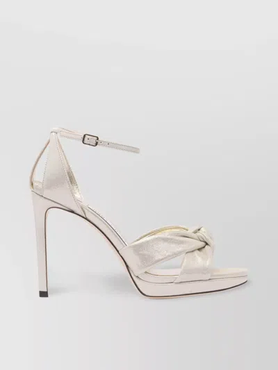 Jimmy Choo Knotted Metallic Open Toe Sandals