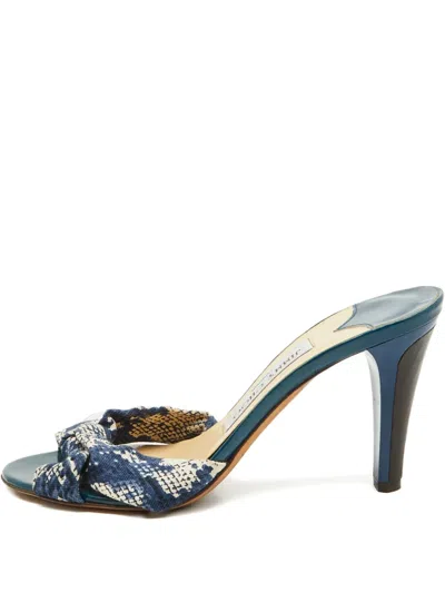Pre-owned Jimmy Choo Knotted Snake-print Sandals