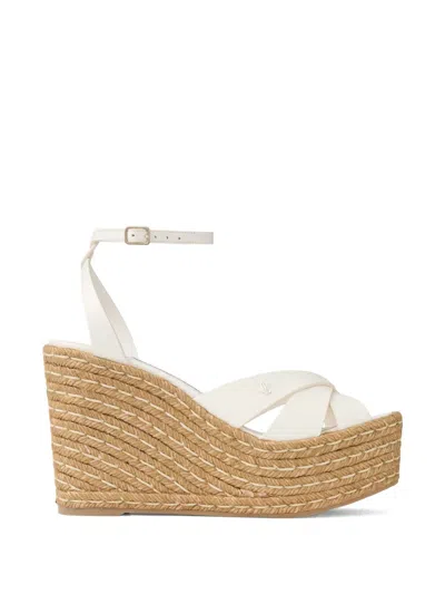 Jimmy Choo Korra Wedge-heel Espadrilles In White