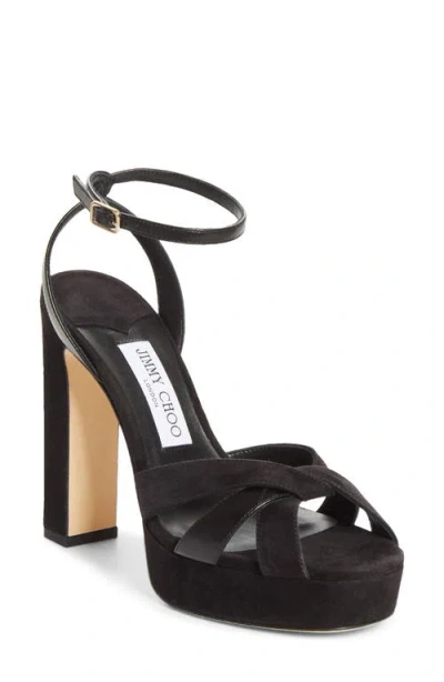 Jimmy Choo Kove Ankle Strap Platform Sandal In Black