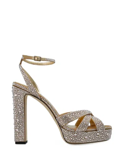 Jimmy Choo Kove Crystal-embellished Sandals In Gold